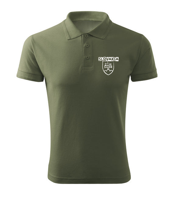 DRAGOWA Poloshirt Slovakia, oliv 180 g/m2