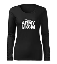 DRAGOWA Slim women's long-sleeve t-shirt army mom 160 g/m², black