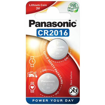 Panasonic CR 2016 Knopfzelle Lithium Batterie 2 Stück