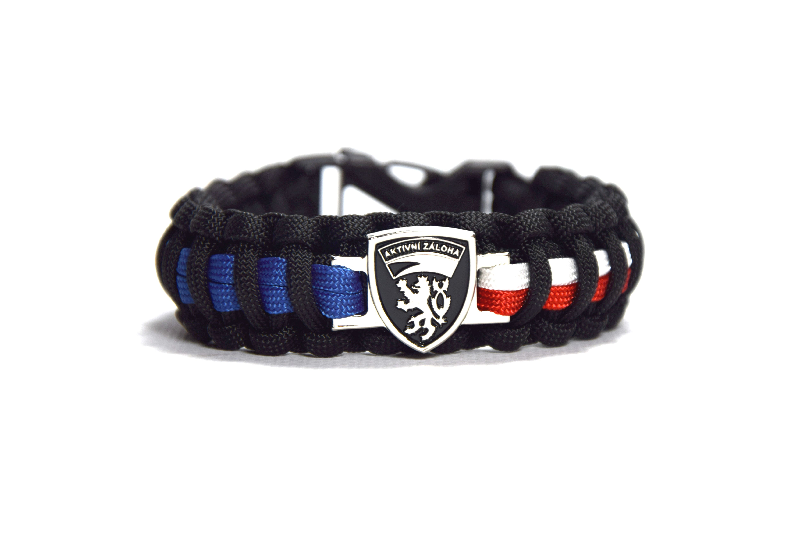 Cordell paracord Armband Aktivna zaloha CR zapinanie na klip sirka 2,4cm, cierny