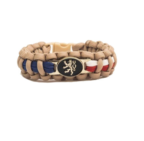 Cordell paracord Armband Cesky lev khaki, zapinanie na klip sirka 1,9cm