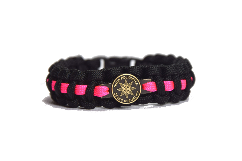 Cordell paracord Armband Hrda policistka sirka 1,9cm, ruzovo-schwarz