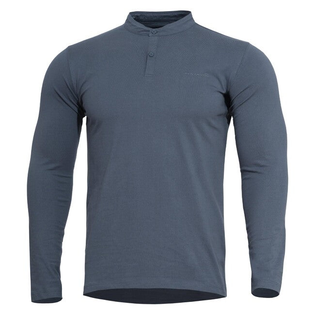 Pentagon lang T-Shirt na Knöpfe Romeo 2.0, charcoal blue