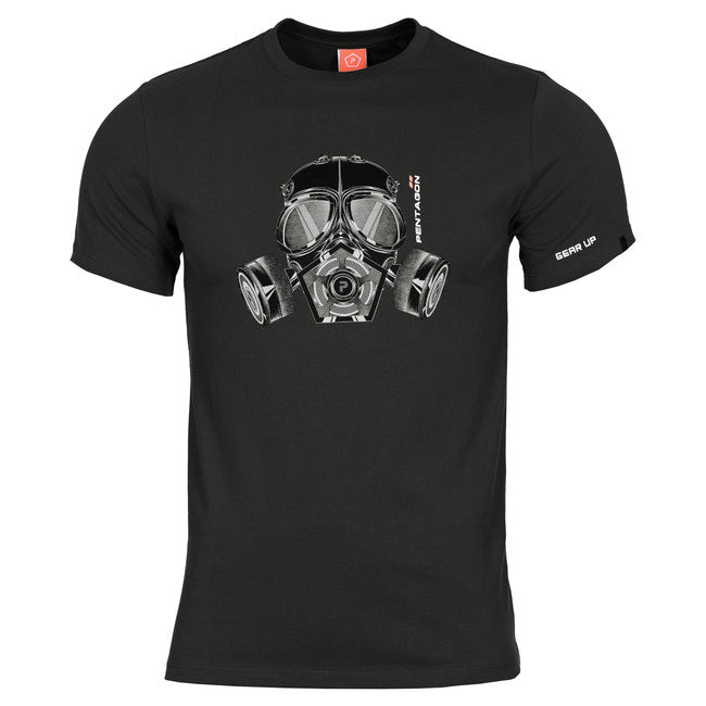 Pentagon T-Shirt Gas Mask, schwarz