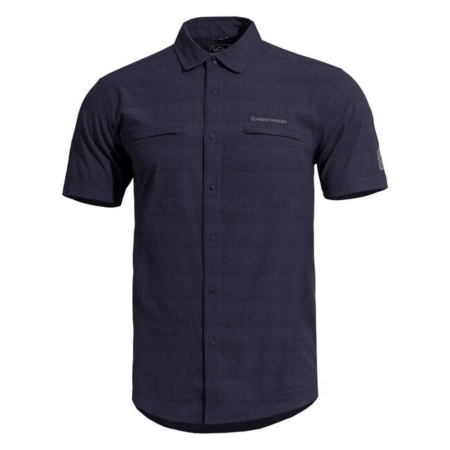 Pentagon Hemd Kurzarm Ripple, midnight blue