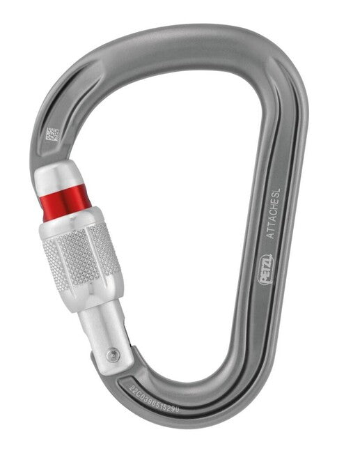 Petzl ATTACHE SCREW LOCK HMS karabiner mit schloss, grau
