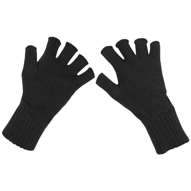 MFH Gestrickte fingerlose handschuhe, schwarz