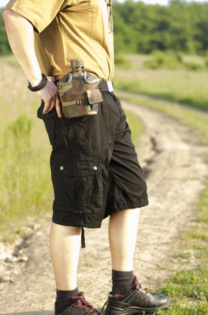 Mil-Tec US Feldflasche 1l mit ALU Schale woodland pattern