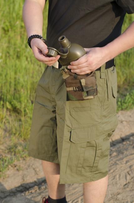 Mil-Tec US Feldflasche 1l mit ALU Schale woodland pattern