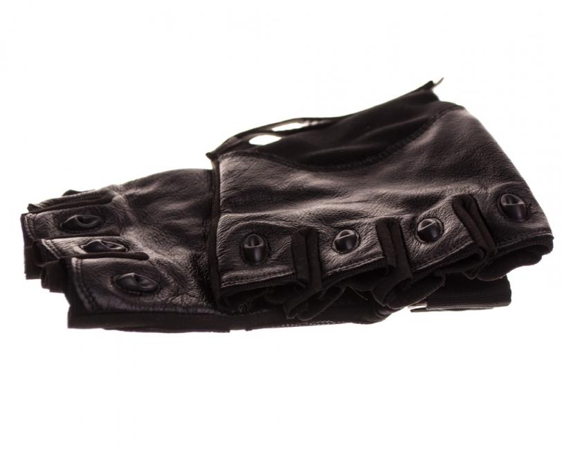 O&T Handschuhe ochranne kozene fingerlos, schwarz