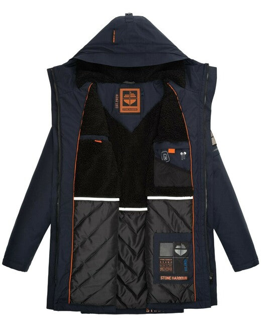 Stone Harbour RAGAAN herren-Winterjacke mit Kapuze, marineblau