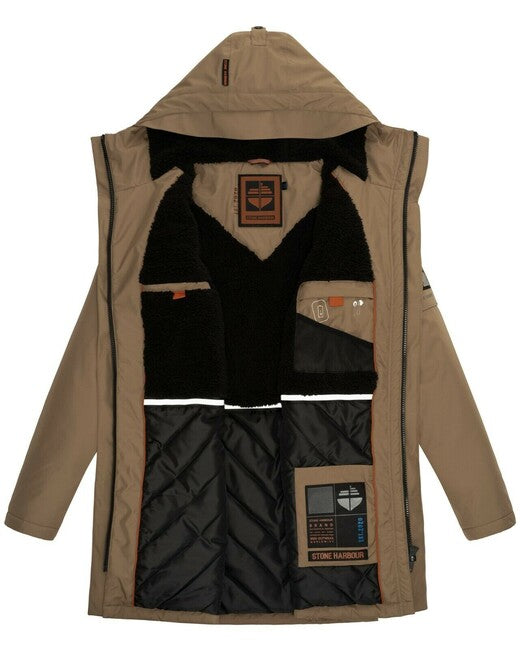 Stone Harbour RAGAAN herren Winterjacke mit Kapuze, braun