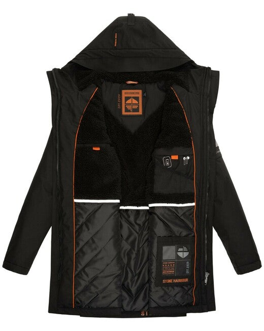 Stone Harbour RAGAAN herren Winterjacke mit Kapuze, schwarz