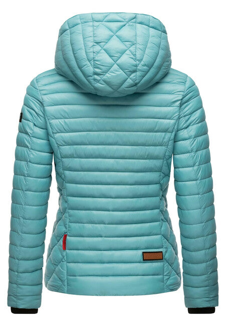 Marikoo Samtpfote damen-Übergangsjacke mit Kapuze, Misty Blue