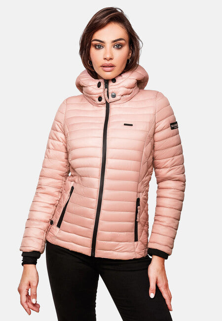 Marikoo Samtpfote damen-Übergangsjacke mit Kapuze, powder rose