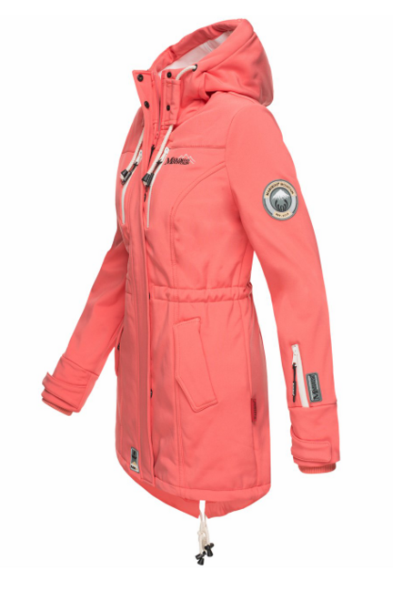 Marikoo ZIMTZICKE damen-Winter-Softshelljacke mit Kapuze, coral