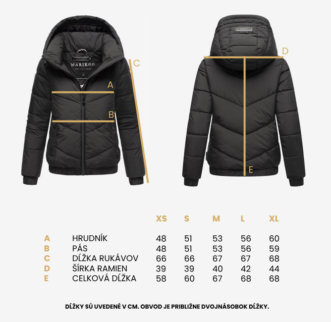 Marikoo Nayanaa damen kurze winterjacke mit kapuze, schwarz