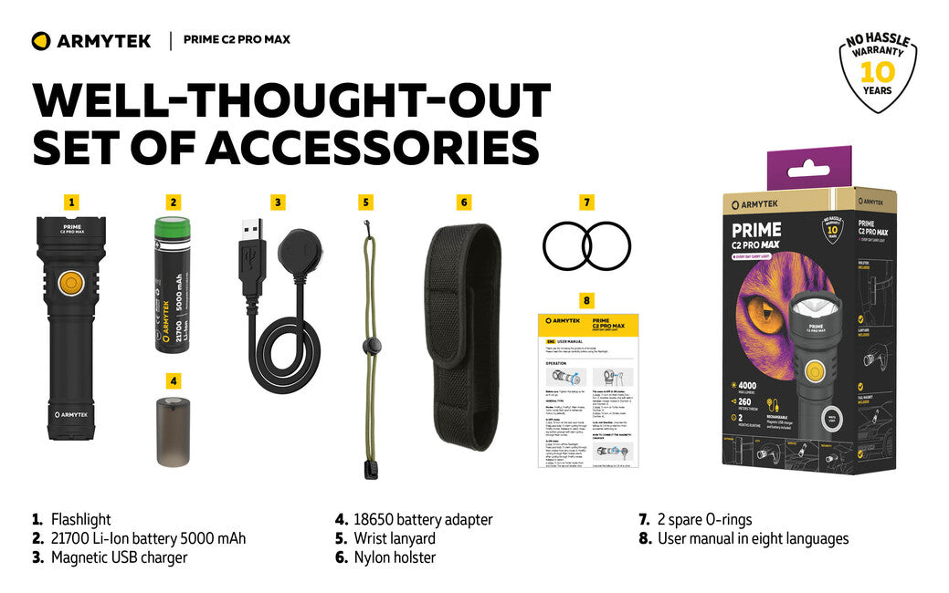 Armytek Prime C2 Pro Max usb-wiederaufladbare taschenlampe 4000 lm