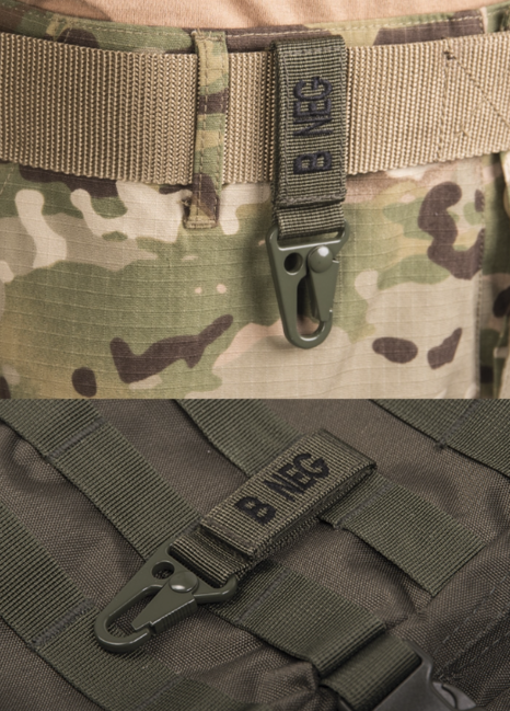 WARAGOD Schlüsselanhänger mit Blutgruppe B- negativ olive