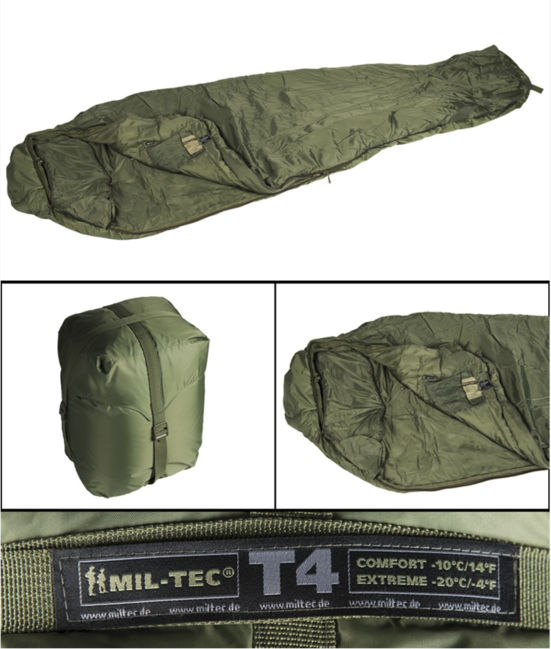 Mil-Tec Tactical T4 Schlafsack olivgrün 2/-19 °C