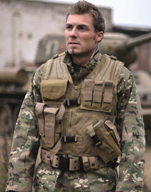 Mil-Tec USMC Taktische Weste s opaskom, coyote
