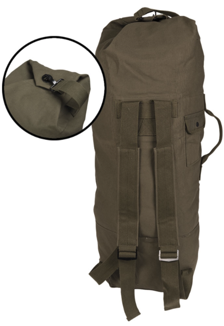 Mil-Tec US Seesack mit Doppelgurt, 75L, schwarz