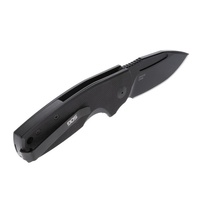 SOG Stout Sj Clip Point closing messer schwarz