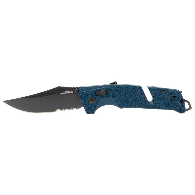SOG Trident AT Schließmesser - Uniform Blau - Teilweise gezahnt