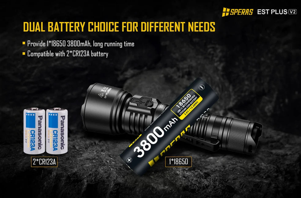 Speras Tactical Flashlight EST Plus V2 mit 2100LM 726M Batterie