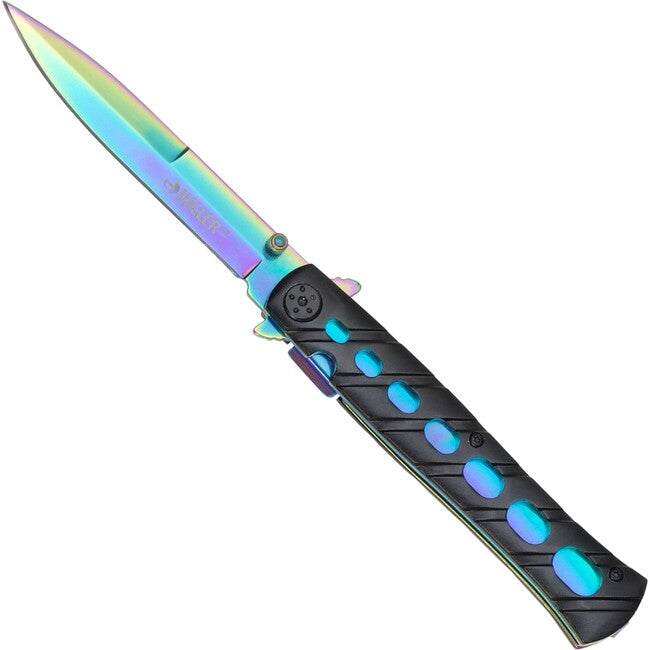 Haller Stiletto taschenmesser regenbogen klinge