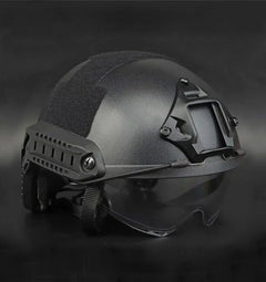 DRAGOWA Tactical Fast MH taktischer Helm mit Brille Charger, schwarz (ohne Zertifizierung)