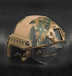 DRAGOWA Tactical Fast MH taktischer Helm mit Brille Charger, Digital Woodland (ohne Zertifizierung)