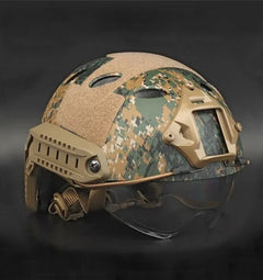 DRAGOWA Tactical Fast PJ taktischer Helm mit Brille Bolt, Digital Woodland (ohne Zertifizierung)