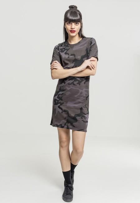 Urban Classics dámske maskáčové šaty, dark camo