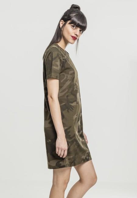 Urban Classics dámske maskáčové šaty, olive camo