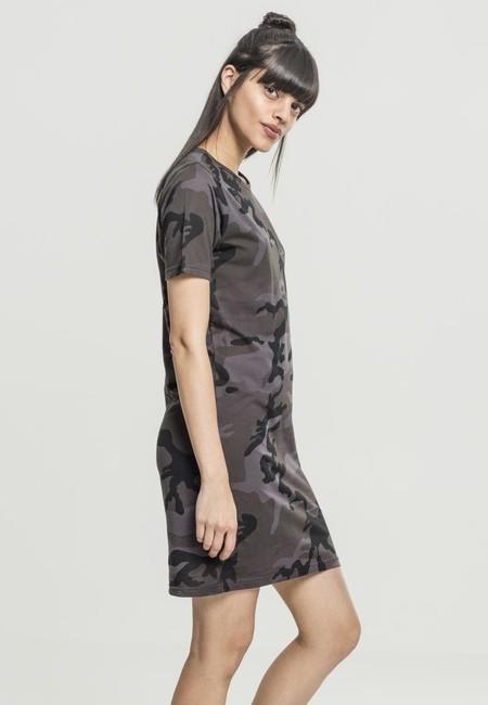 Urban Classics dámske maskáčové šaty, dark camo