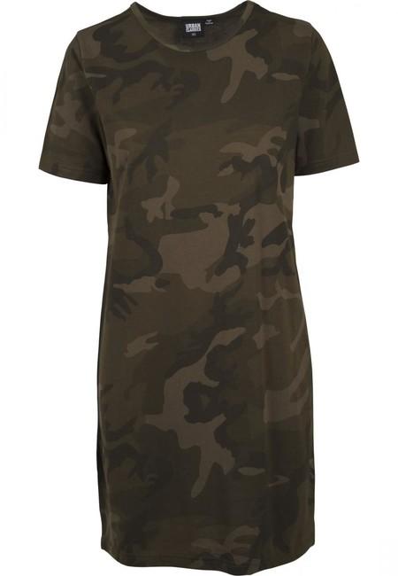 Urban Classics dámske maskáčové šaty, olive camo