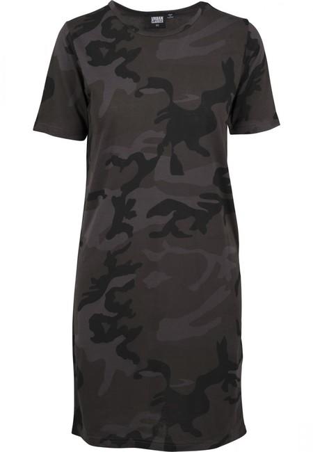 Urban Classics dámske maskáčové šaty, dark camo