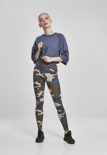 Urban Classics dámske legíny Camo Tech, olive camo