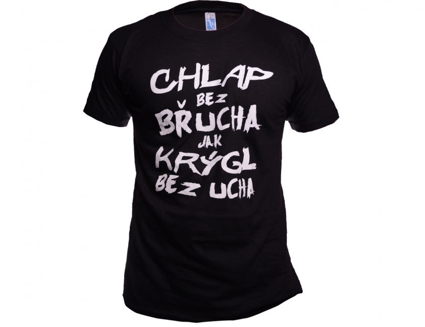 O&T T-Shirt Funny vtipne chlap bez brucha, schwarz
