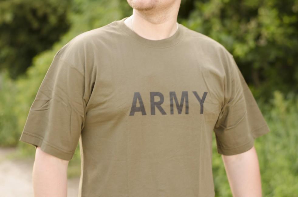 MFH T-shirt mit Aufschrift Army, olive, 160g/m2