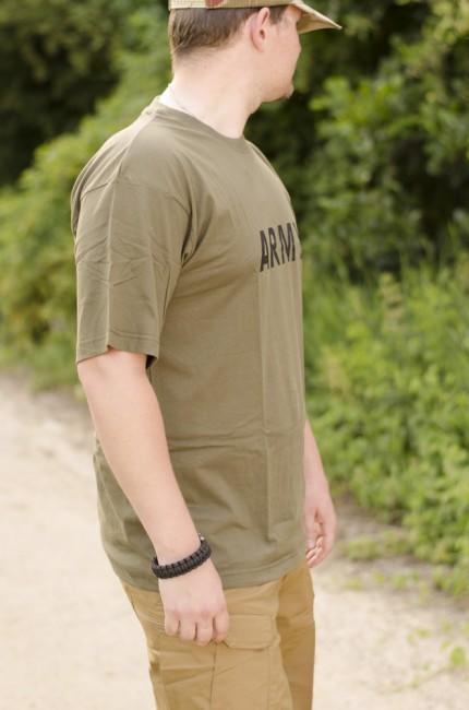 MFH T-shirt mit Aufschrift Army, olive, 160g/m2