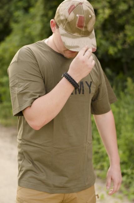 MFH T-shirt mit Aufschrift Army, olive, 160g/m2
