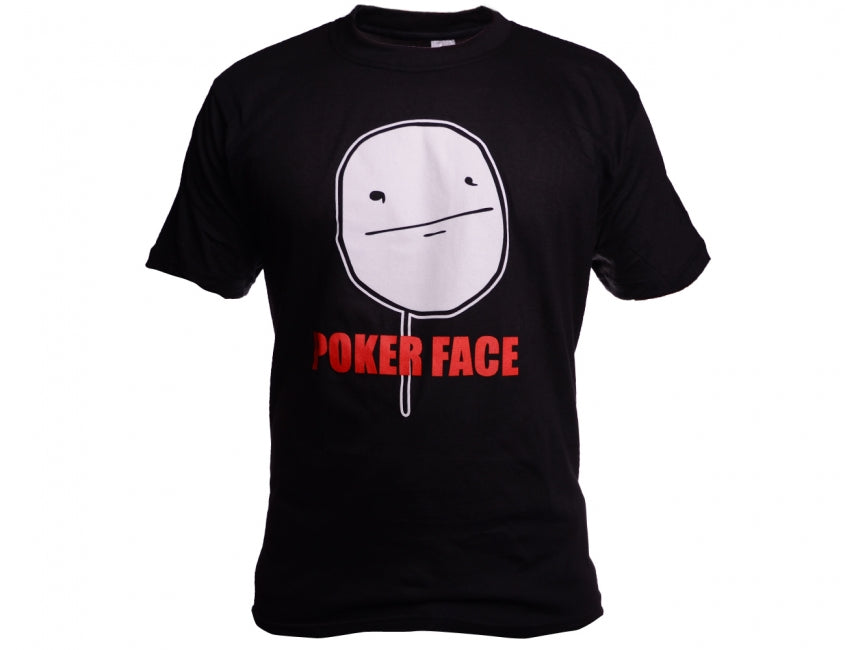 O&T T-Shirt Funny Vtipne poker face, schwarz