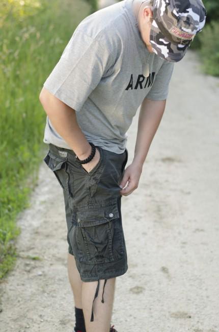 MFH T-shirt mit Aufschrift Army, grau, 160g/m2