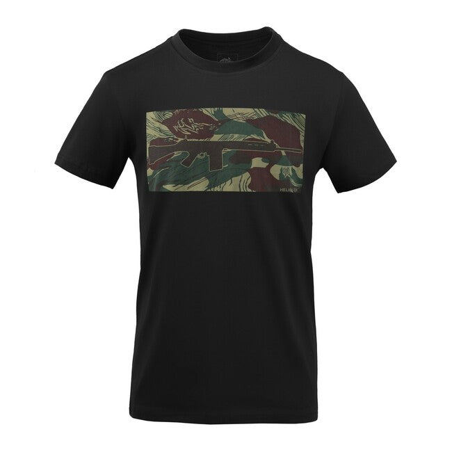 Helikon-Tex FN FAL Baumwoll-Kurz-T-shirt, schwarz/rhodesian camo