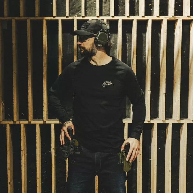 Helikon-Tex Langarmshirt mit Logo, schwarz