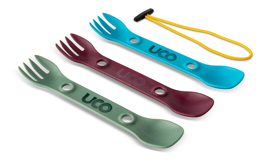 UCO Mini Mini Spork Besteck Set 3 Stück grün, lila, blau