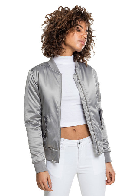Urban Classics dámska saténová bomber bunda