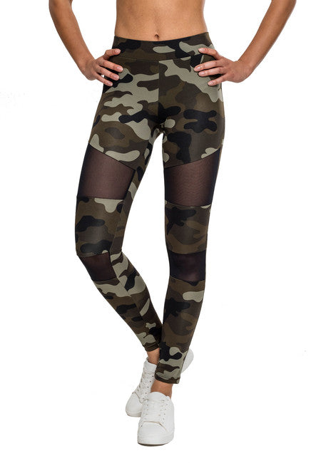 Urban Classics Tech Mesh damen Leggings, woodcamo